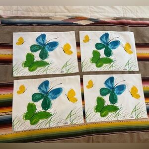 Vintage Vera Neumann Cotton Placemats w Watercolor Butterflies